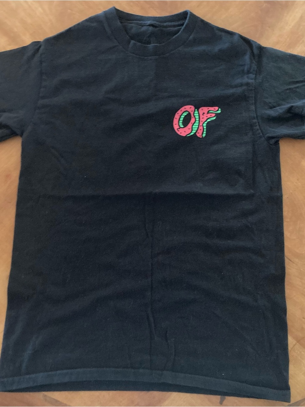 S Odd Future Black Short Sleeve Tee with Watermelon OF Chest Logo